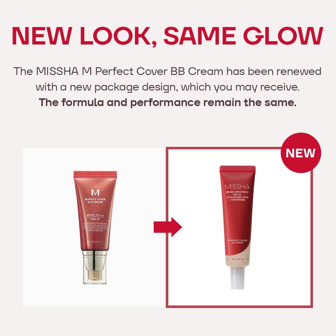 M Perfect Cover BB Cream No.21 Light Beige SPF 42 PA+++ 1.69 oz