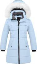 Girls' Winter Coat Waterproof Long Puffer Jacket Warm Parka Hooded | 5000mm Waterproof,Removable Faux Fur Hood,Fleece