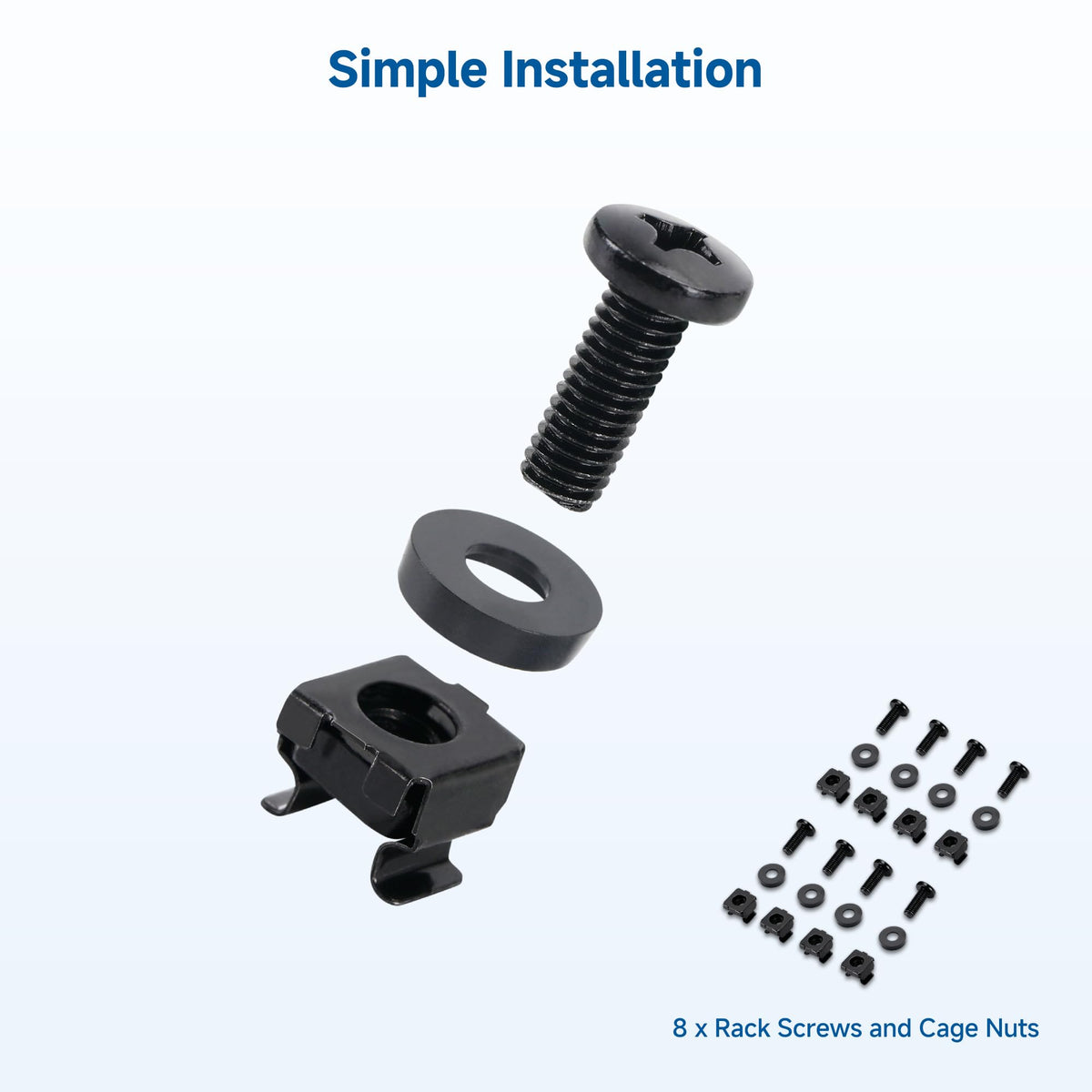2-Pack 1U 19-Inch Rack Mount Brush Panel, Black