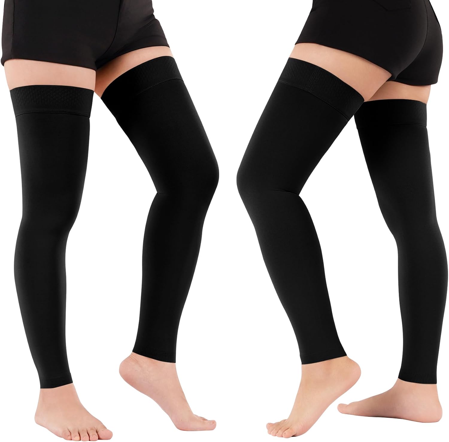 20-30mmHg Thigh High Compression Stockings for Women & Men, Footless Over the Knee Compression Socks with Silicone