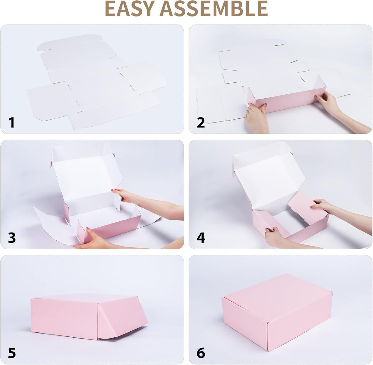 12x9x3 Shipping Boxes Set of 20, Pink Corrugated Cardboard Box for Packing, Mailing, Business, Gift