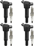 Ignition Coil Pack UF651 and Iridium Spark Plug 9686 Compatible with Kia Soul 2012 2013 2014 2015 Hyundai Elantra