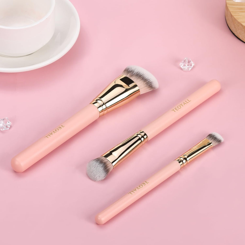 3Pcs Foundation Concealer Highlight Brush, Cat Paw Under Eye Brush | Large buffs foundation, blends contours, sweeps