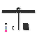 Silicone Shower Squeegee with 3-in-1 No-Drill Mount, Black, 15''
