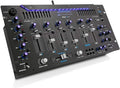 6 Channel Mixer DJ Controller with Bluetooth, Professional Sound Digital Mixing System with LED Illumination, Slider