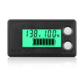 Waterproof Battery Monitor 12V 24V 36V 48V 72V Battery Meter 8-100V, Capacity Tester LCD Display with Green