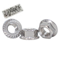 M5x0.8 Flange Nut,100 Pack,304 Stainless Steel Hex Serrated Flange Lock Nut