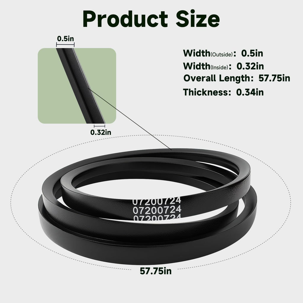 Transmission Drive Belt Zero Turn Lawn Mower Belt Compatible with Ariens Gravely Ikon ZT XL 42 48 52 60 Zero Turn Lawn Mower Replace#: 07200724 7200724