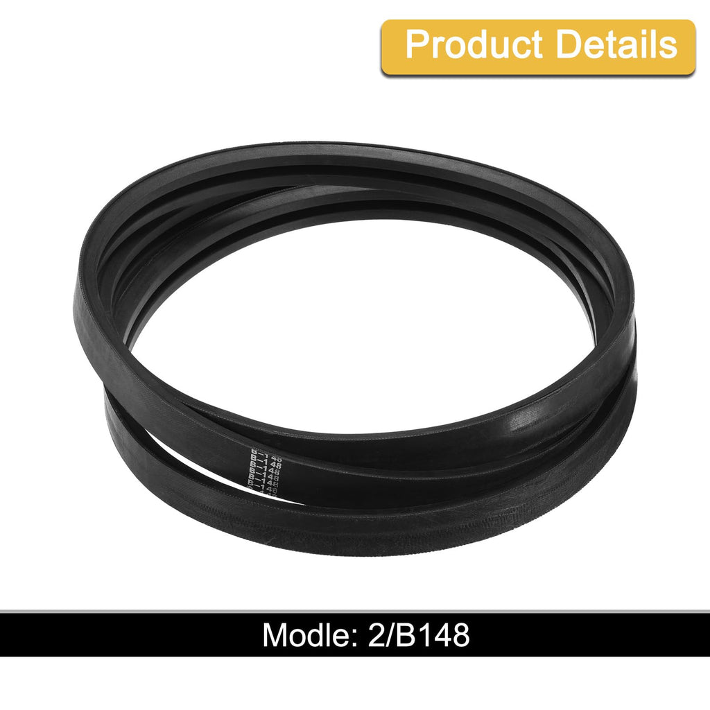 uxcell 2/B148 Classic Wrapped 2 Banded 150" Outer Circ B Profile V-Belt