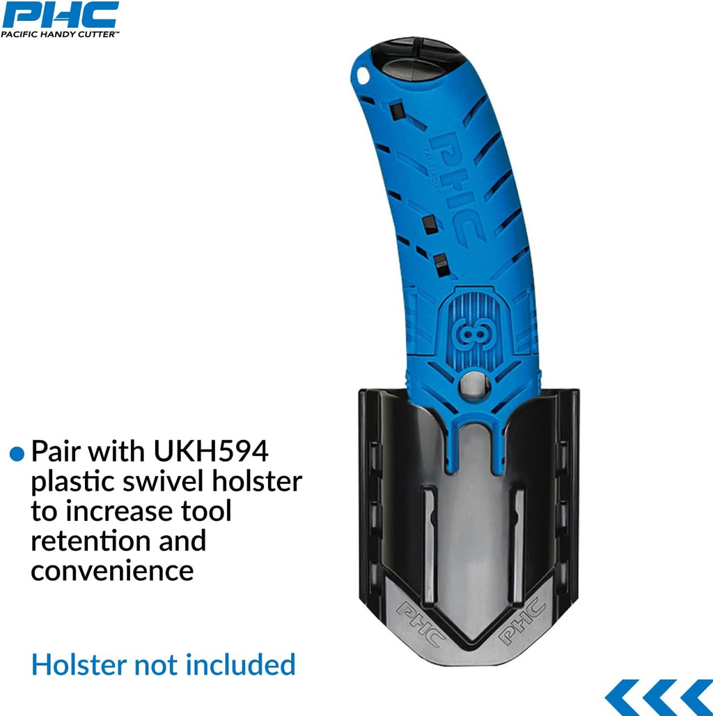 S8 Safety Cutter, Ambidextrous Retractable Utility Knife with Ergonomic Design, Bladeless Tape Splitters, Steel