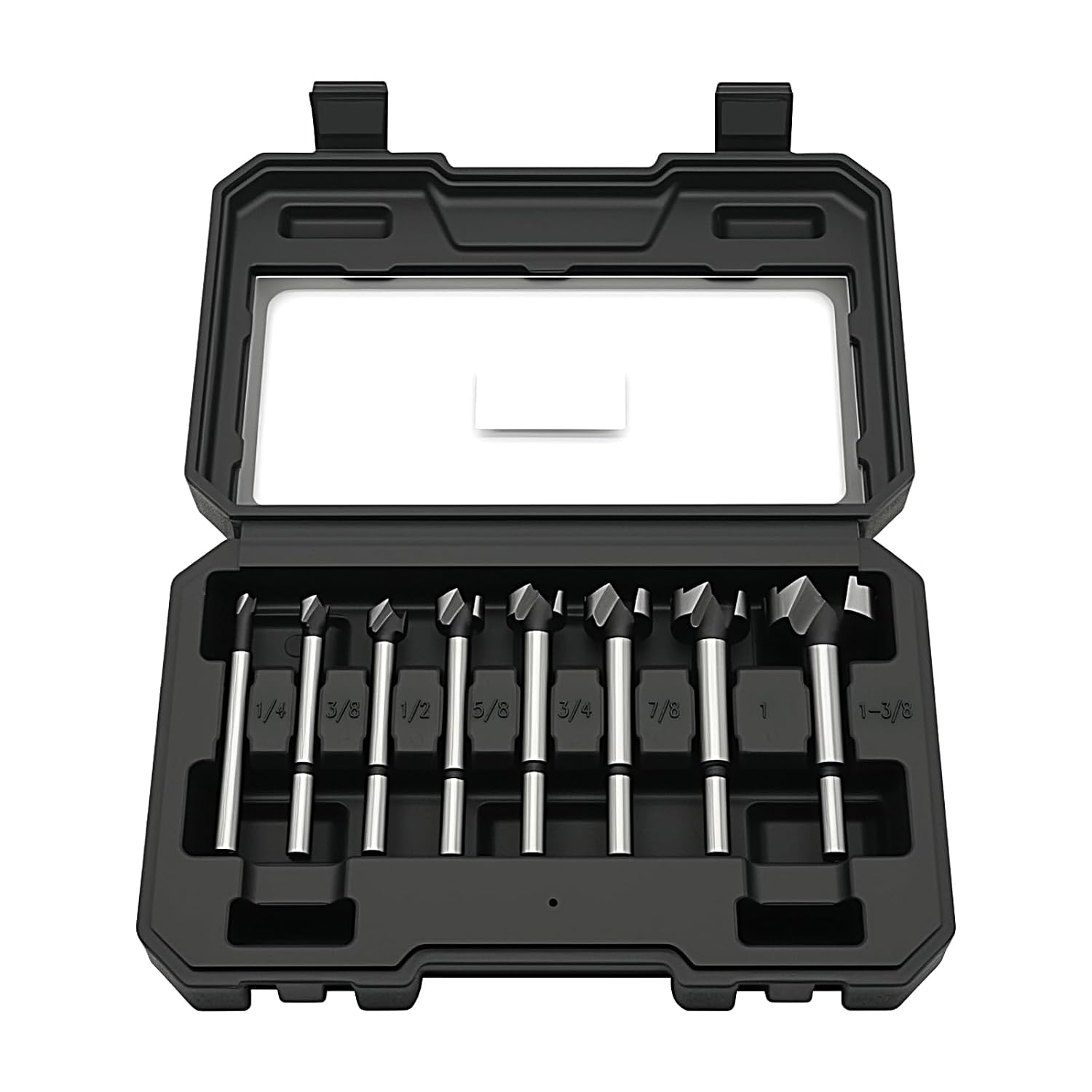 Hex Shank Forstner Bit Set, 8pcs Multi Sided Shank Wood Drill bit Set for Woodworking, Auger Opener Round Shank