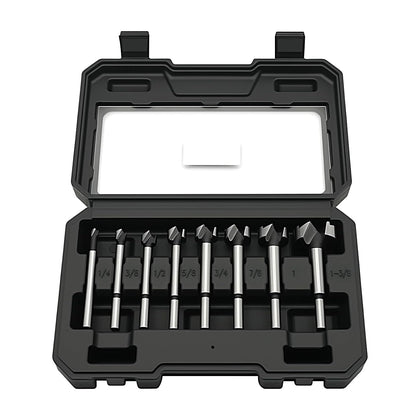 Hex Shank Forstner Bit Set, 8pcs Multi Sided Shank Wood Drill bit Set for Woodworking, Auger Opener Round Shank