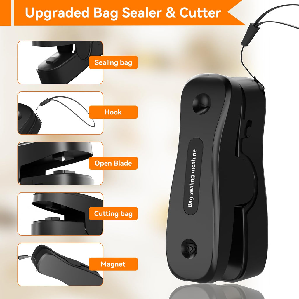 Upgraded Mini Bag Sealer, USB Rechargeable Chip Bag Sealer