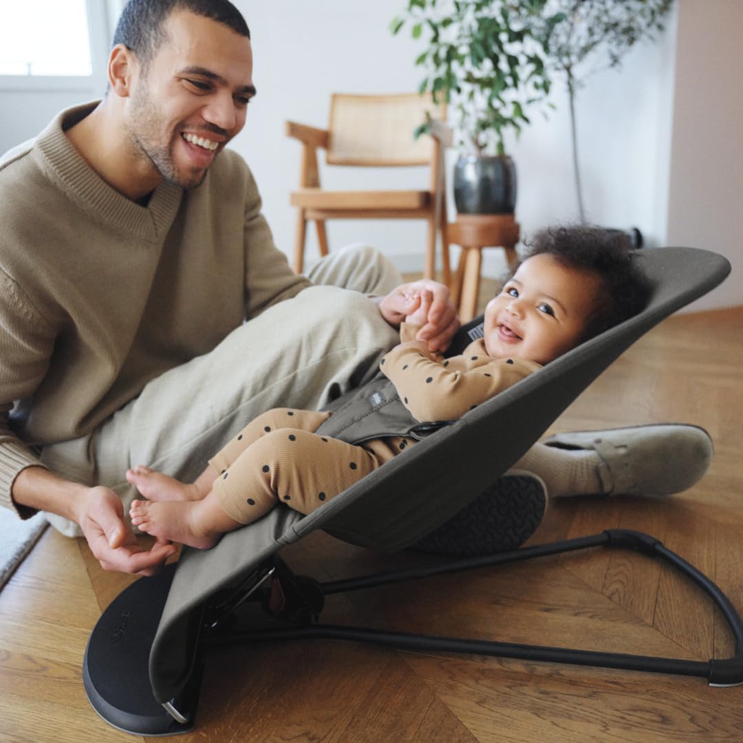 Bouncer Balance Soft, Dark Gray, Woven/Jersey, Tri-Fabric | 2-in-1 Adjustable Baby Bouncer Seat and Toddler Chair