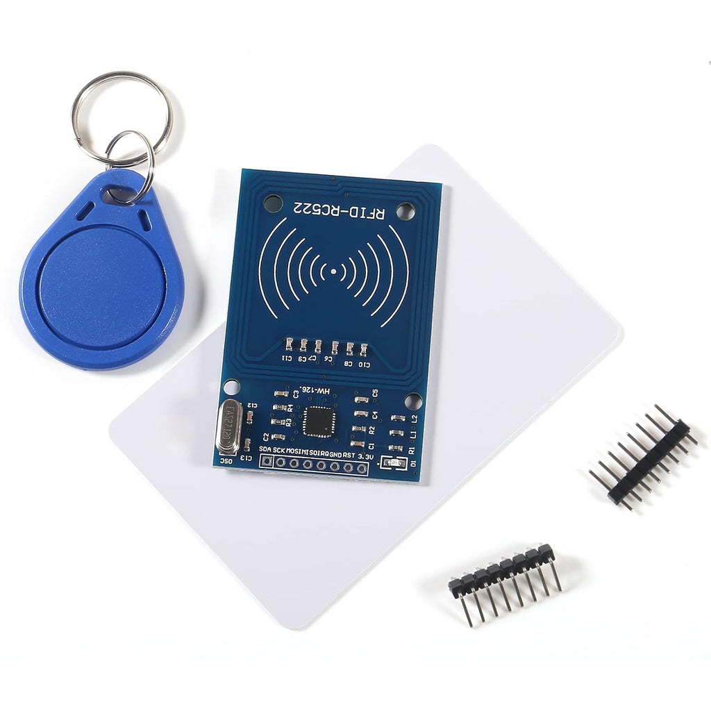 4Pcs RFID Kit Mifare RC522 RF IC Card Sensor Module MFRC-522 RFID Reader Module + S50 White Card + Key Ring for Raspberry Pi