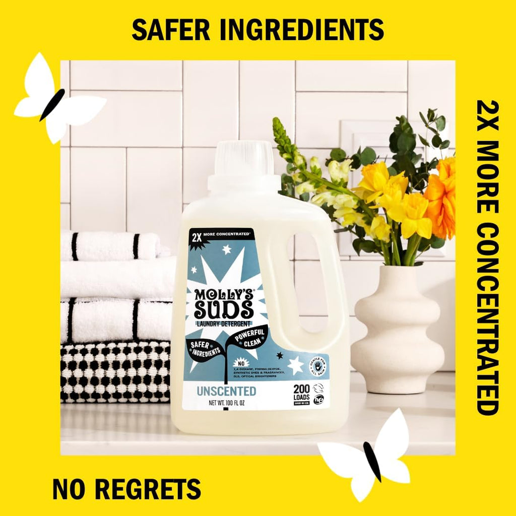 Liquid Laundry Detergent | Clean Laundry Detergent Soap for Sensitive Skin | 2x Concentrated, High Efficiency (HE) |