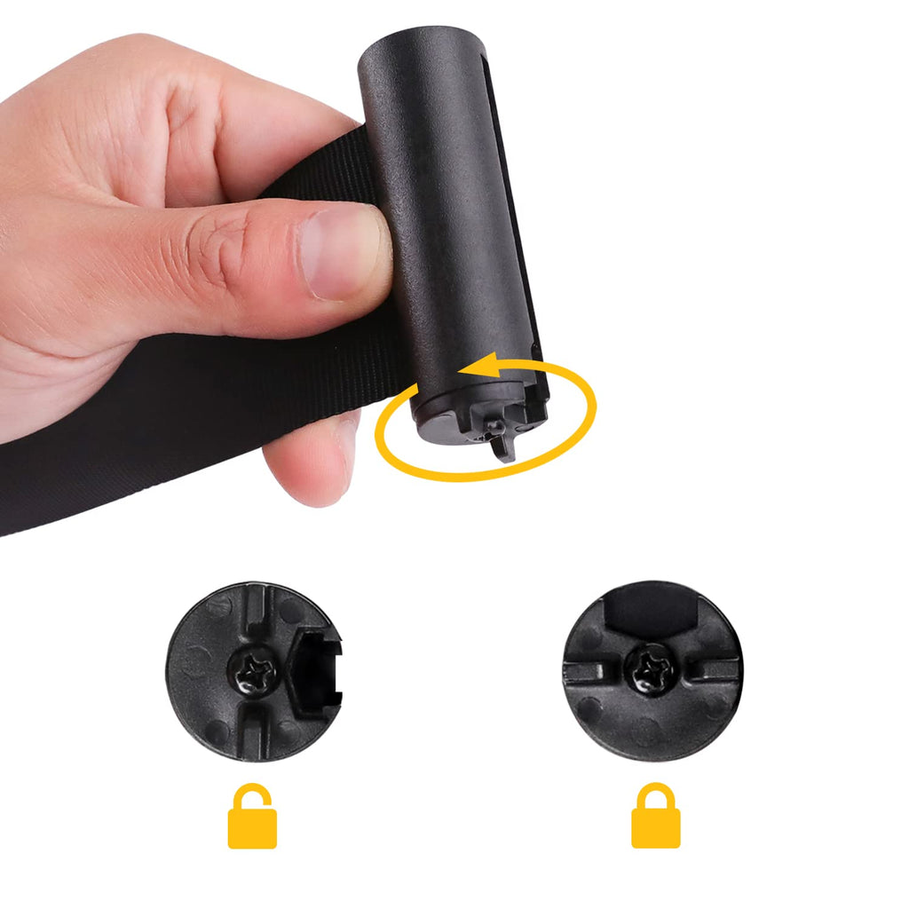 Premium Crowd Control Stanchions with 6.5 ft Retractable Belt, Easy Assembly, Sturdy, Black, Pack of 2