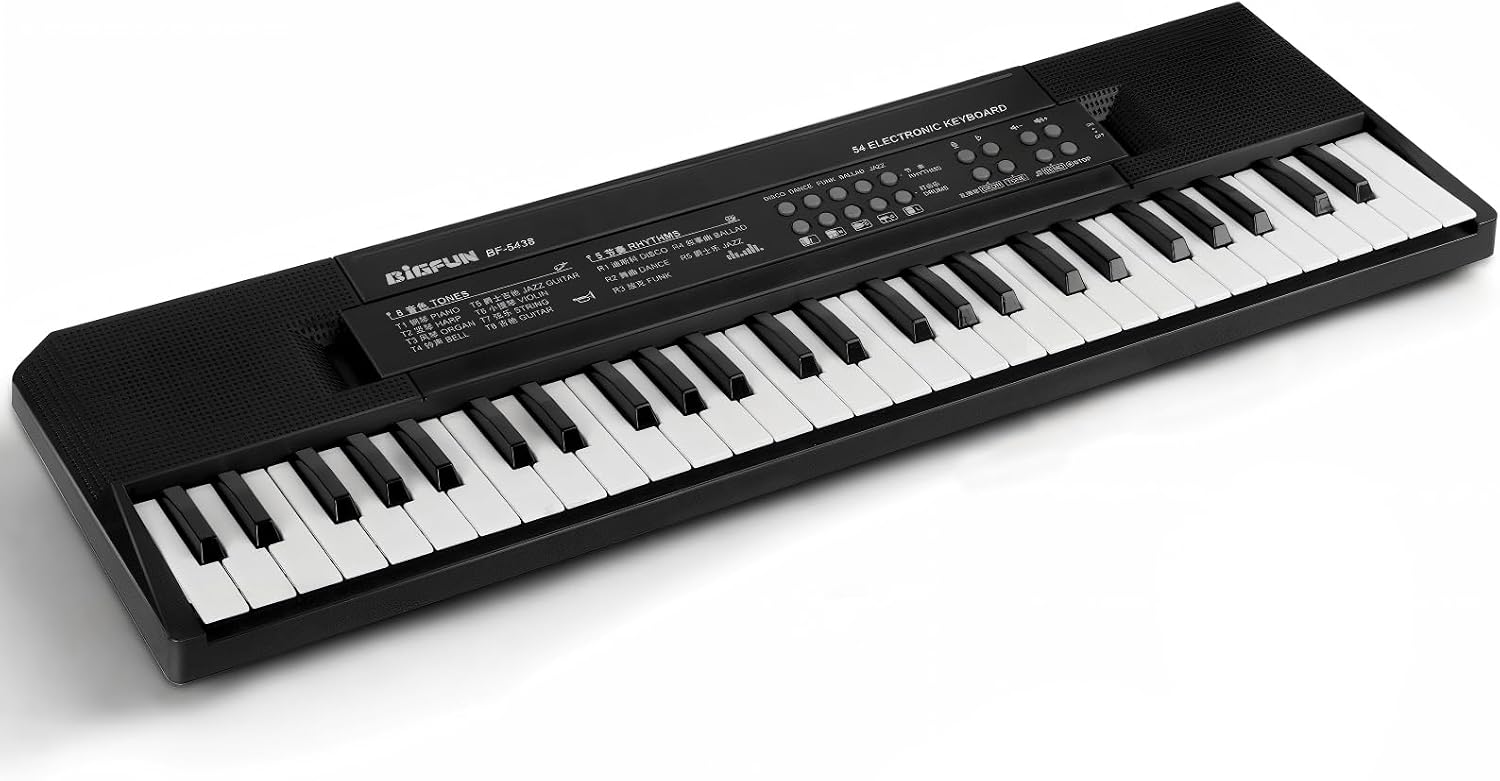 54-Key Kids Keyboard Piano, Electronic Musical Toy for Kids Ages 3+ | Kids Piano with Microphone & USB Cable