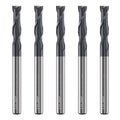 LU&MN Carbide Square End Mill, 2 Flute, 1/8", 5 Piece