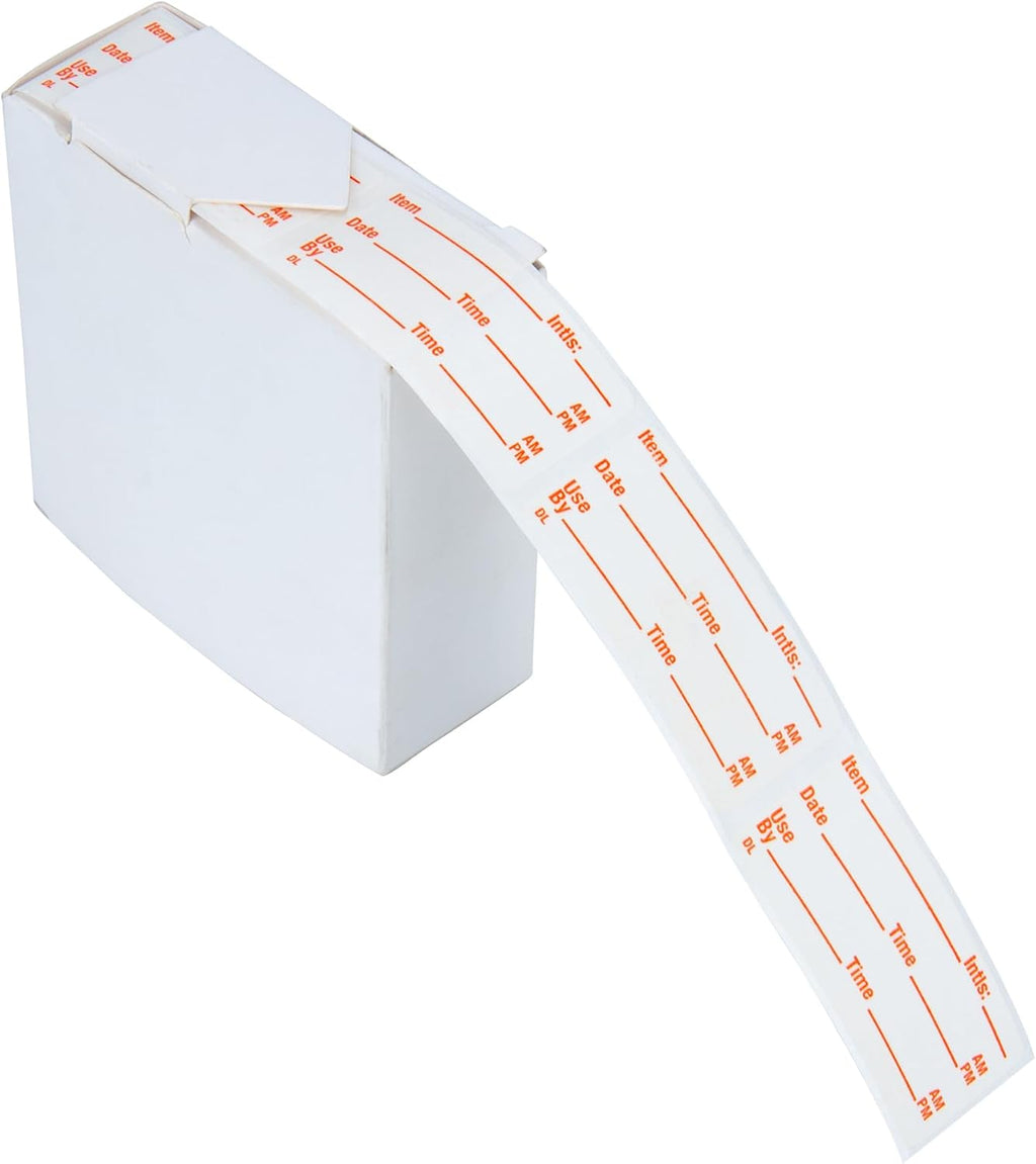500 Stickers 1 x 2 Inch Use by Dissolvable Labels Red