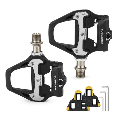 Road Bike Pedals Lightweight Clipless Bicycle Pedals with Cleats Set Compatible with SPD-SL System