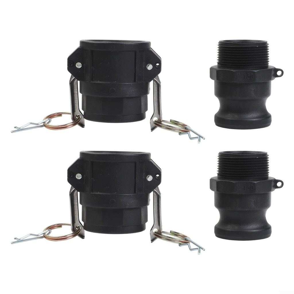 2Sets Polypropylene Cam Lock Fittings for Type D & F 1-2in 2Sets(1.5 inch)