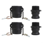 2Sets Polypropylene Cam Lock Fittings for Type D & F 1-2in 2Sets(1.5 inch)