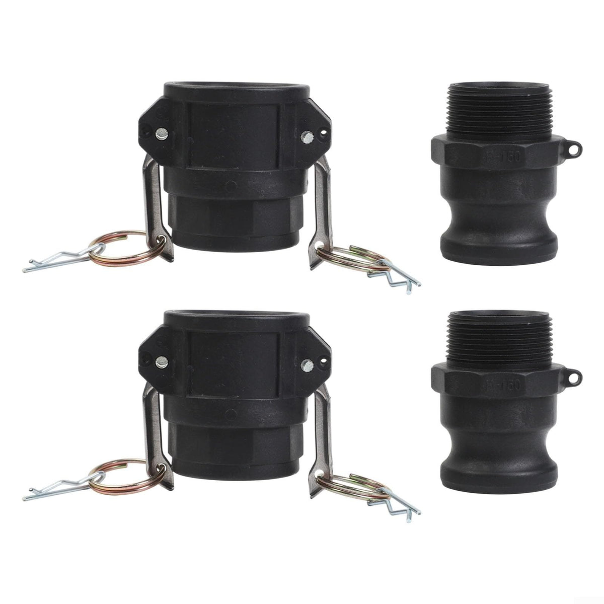 2Sets Polypropylene Cam Lock Fittings for Type D & F 1-2in 2Sets(1.5 inch)