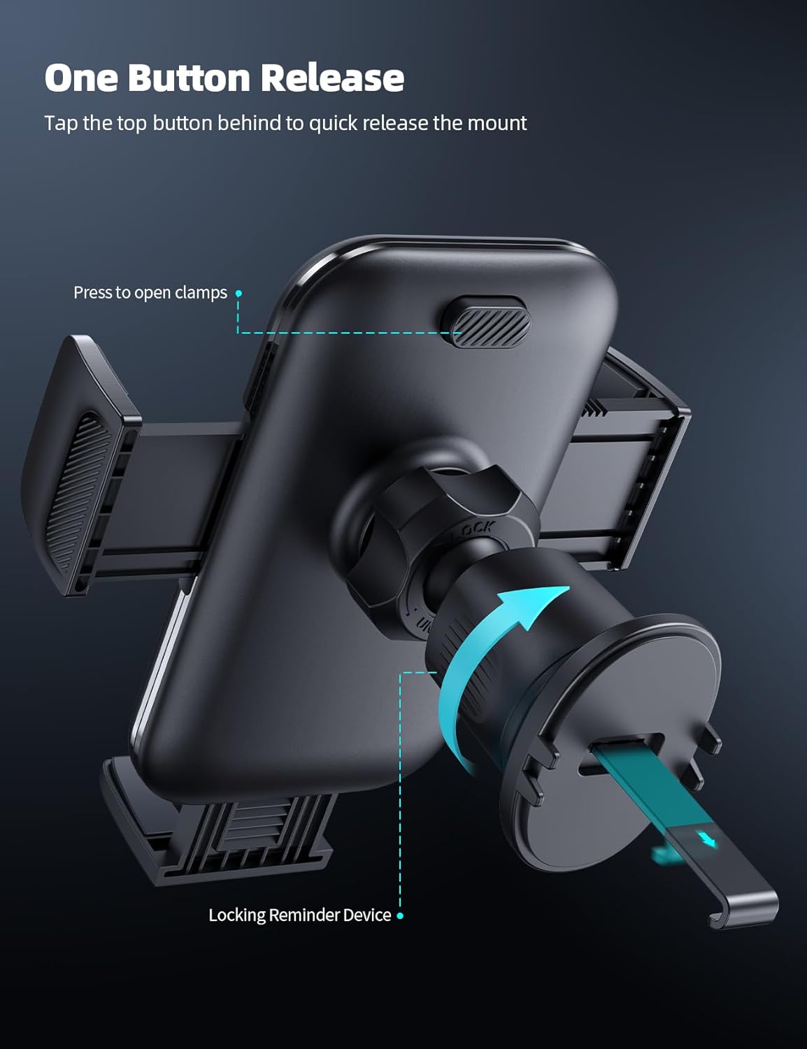 2026 Wider Clamp & Metal Hook Car Phone Holder Vent [Thick Cases Friendly] Phone Holders for Your Car Mount Gfts