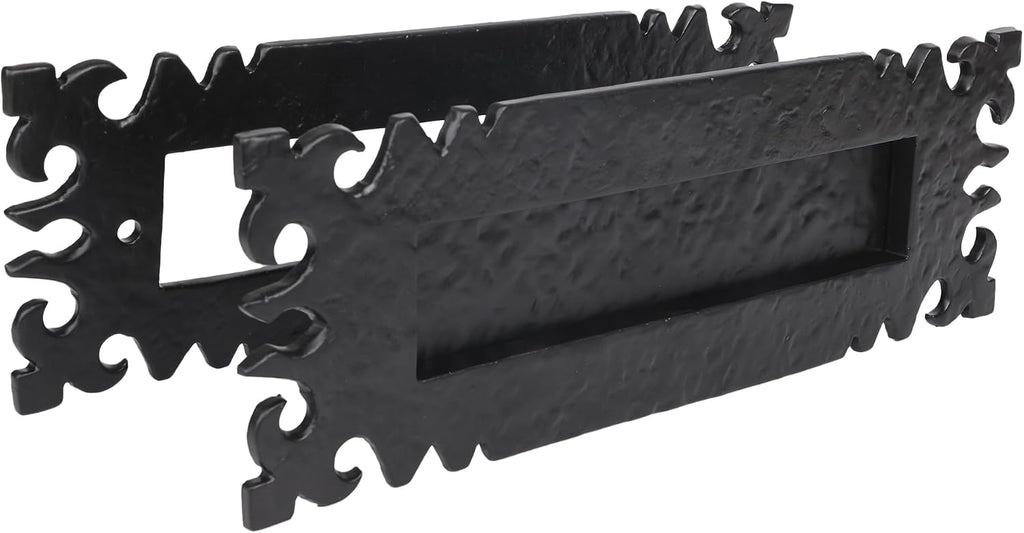 Iron Black Antique Powder Coated 12"x4" Inch Letter Plate Mail Slot For Front Door