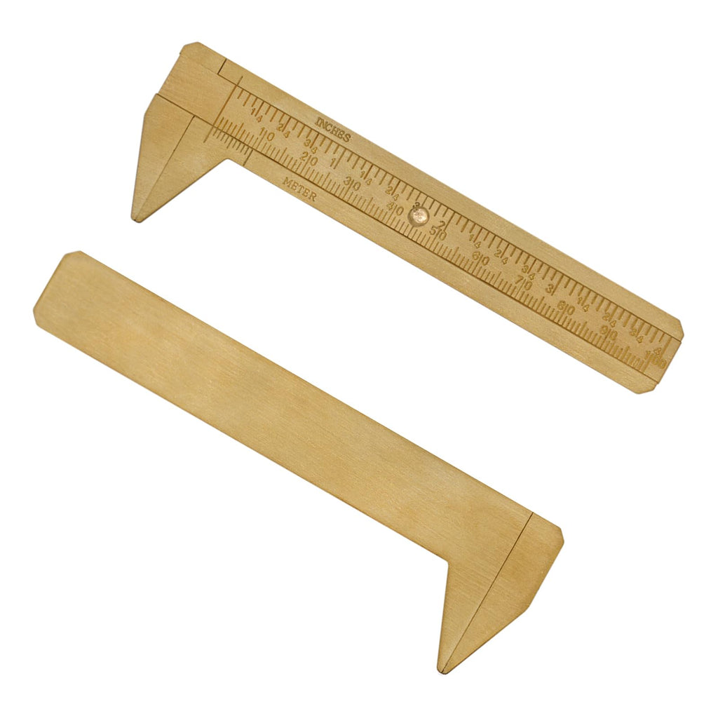 Flylin 2Pcs Brass Pocket Caliper, Brass Sliding Gauge Pocket Caliper