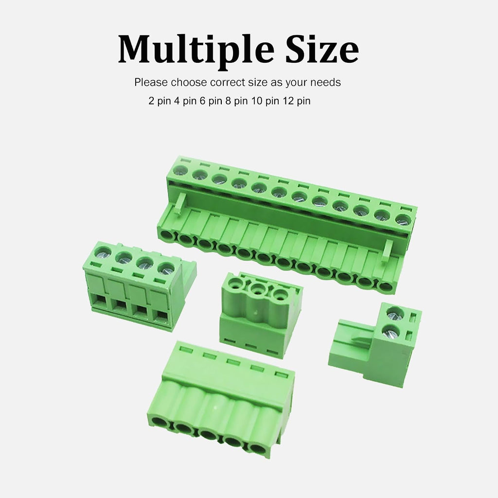 5 PCS 10 Pin 5.08mm Pitch Pluggable PCB Screw Terminal Block Phoenix 10 Pin Male Plug Connector for 24-12AWG