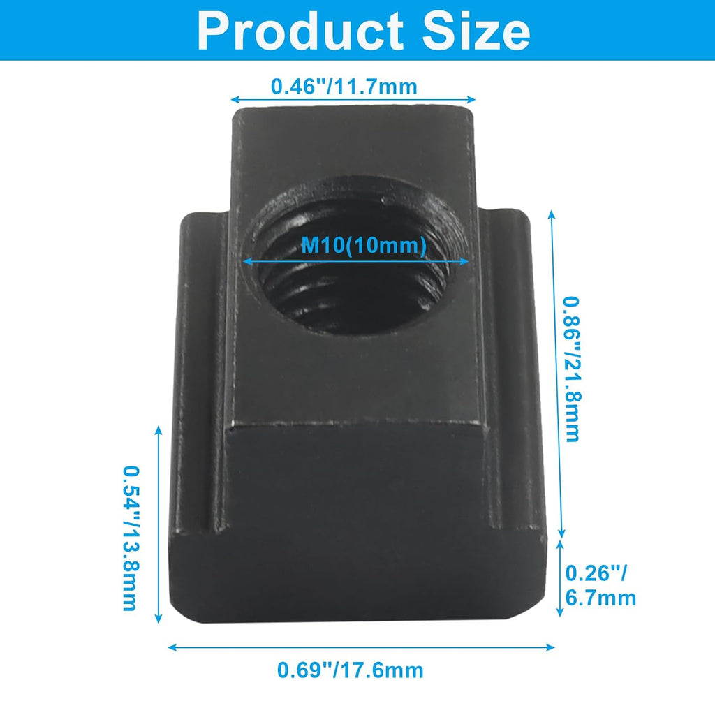 Bivethoi M10 T-Slot Nut, 12 Pack