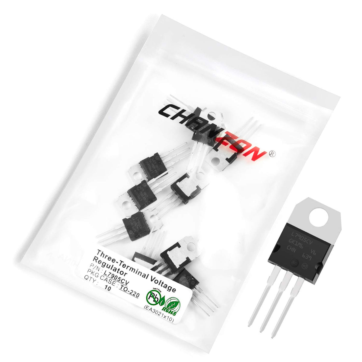 Chanzon 10pcs L7905CV TO-220 Negative -5V 1.5A Fixed Voltage Regulator IC