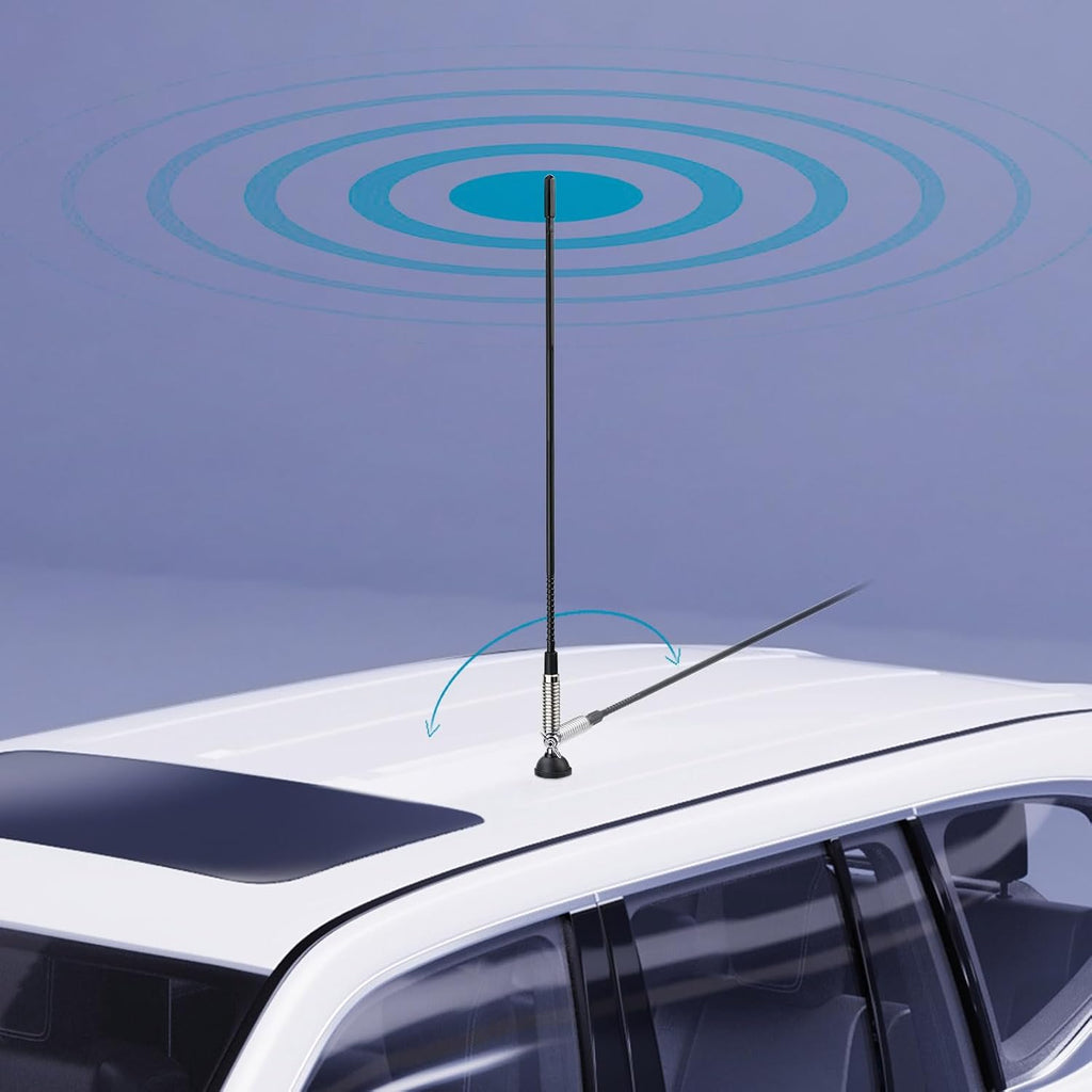CB 27MHz Truck Fiberglass Antenna Anti-Vibration with 13.1ft PL259 Cable Compatible with Galaxy Uniden Bearcat Cobra