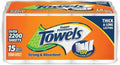 Paper Towels 2-Ply, 15 Mega Rolls with 150 Sheets
