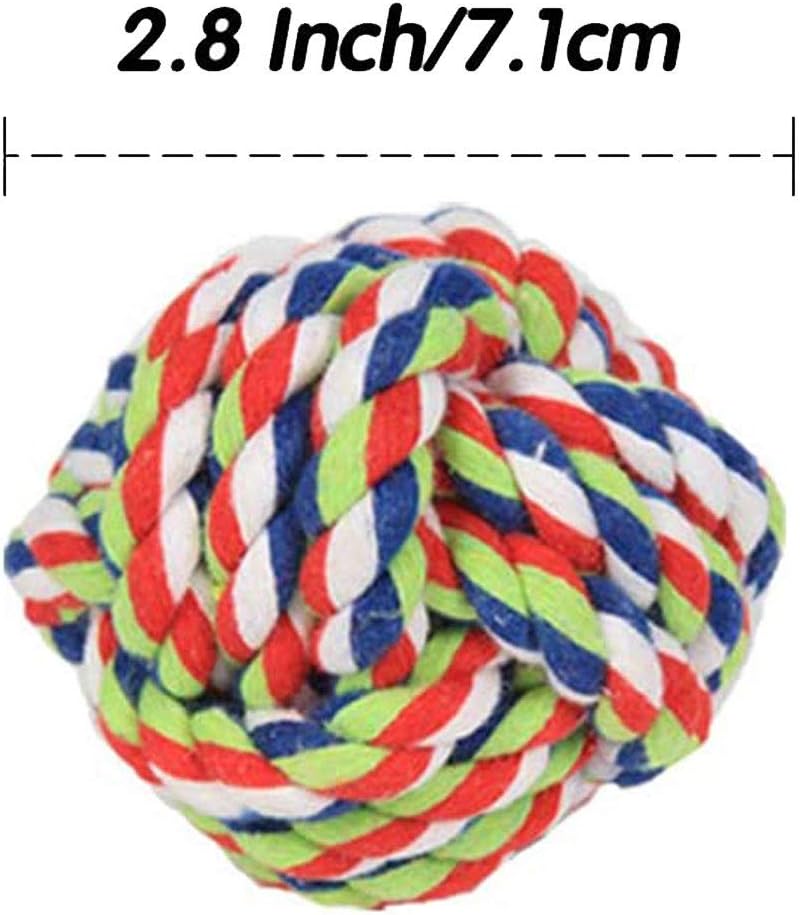 Dog Rope Ball 2Pack - Medium Breeds Knot Ball Rope Toys for Puppies to Medium Dogs, Teething Chewing, Tug and Boredom