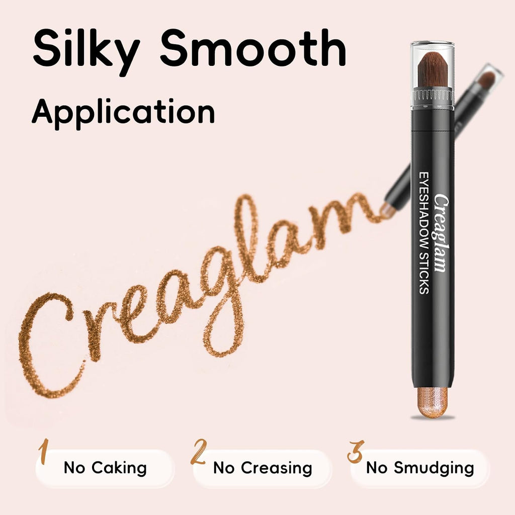 Eyeshadow Sticks 3Pcs Set, Waterproof & Crease-Proof, Easy Blend