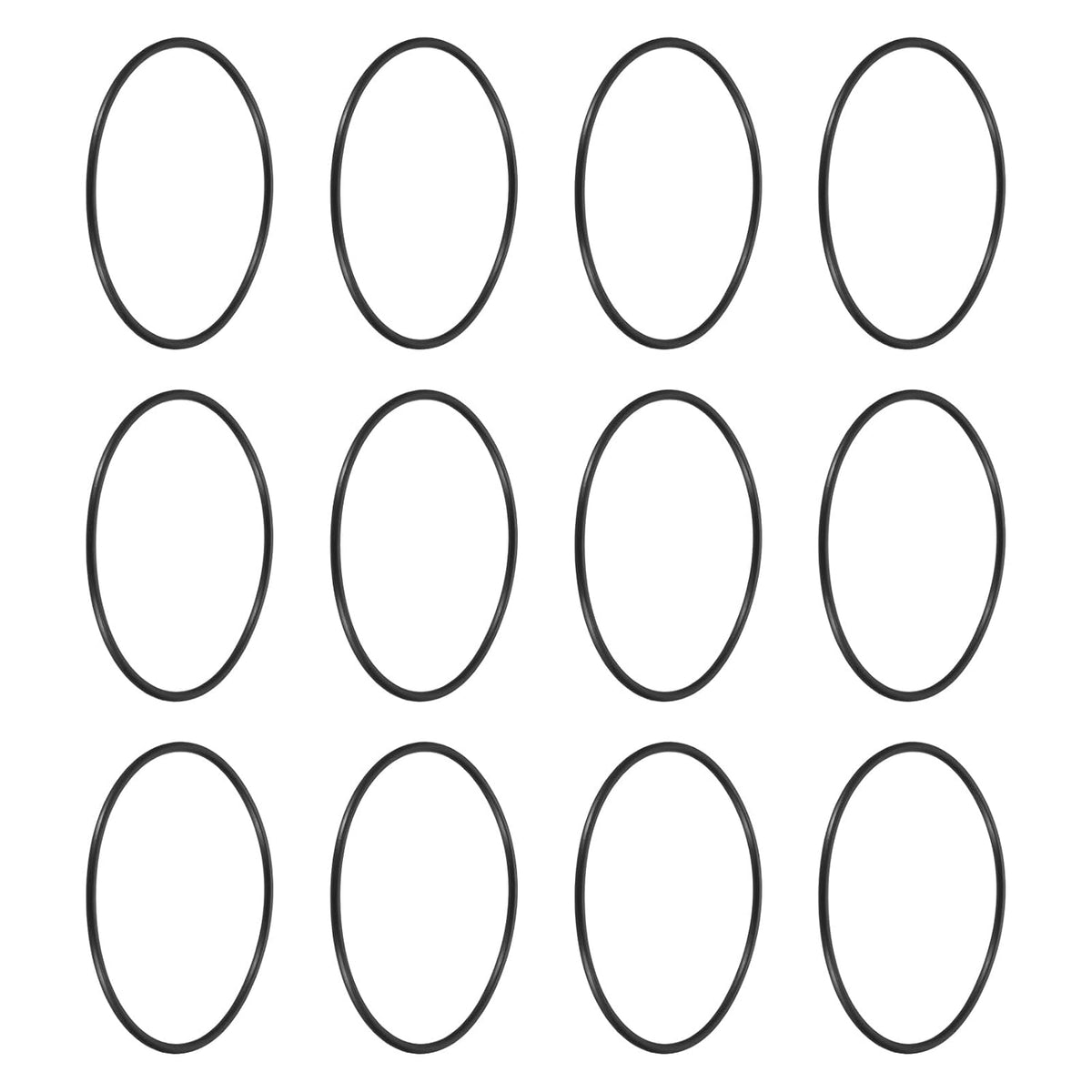 uxcell 12Pcs AS-033 Nitrile Rubber O-Rings 2" ID 2-1/8" OD 1/16" W