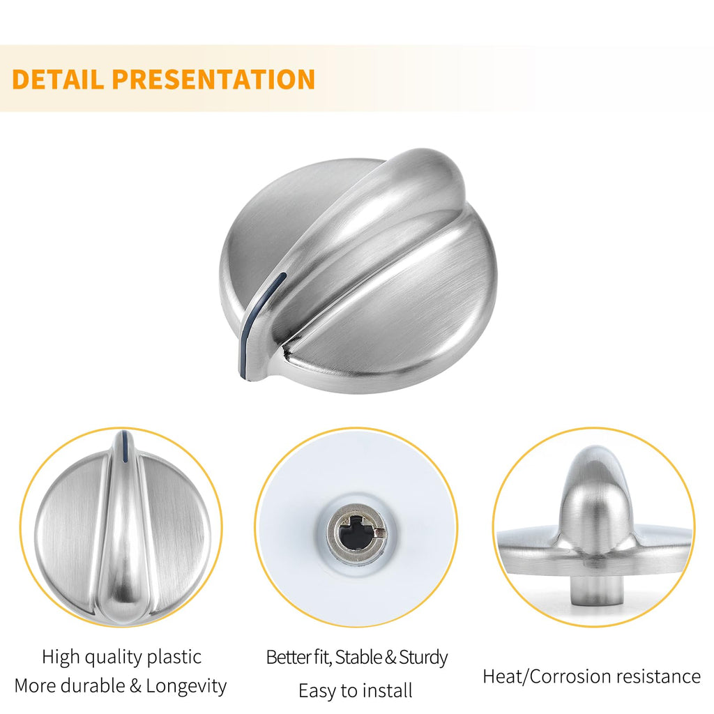 Allstare WB03X43926 Stove Knobs Replacement Parts for GE Range Parts Profile Stove Knobs 183D8269 KIP 5E87 GE Cooktop Knobs JGBP87SEM1SS PGB918SEM1SS Gas Range Burner Control Knob Oven Knobs 5 Pcs