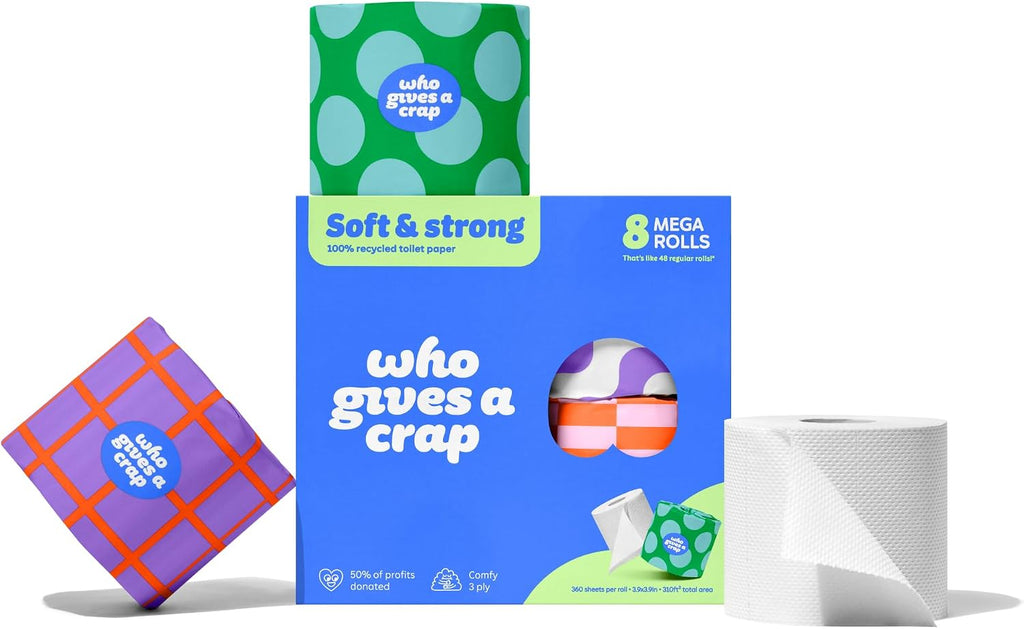 100% Recycled Double Length Toilet Paper Rolls, 330 CT