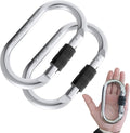 Carabiner Clips Large 4.3", Heavy Duty Screw Locking Carabiner 25kn(5600lb) | Oval Shape, Steel for Climbing