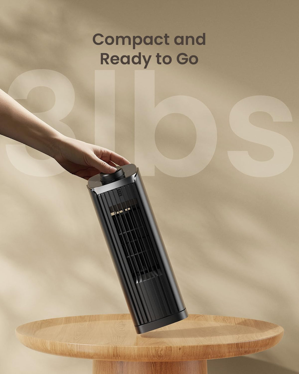 Fan for Bedroom, 13" Tower Fan with 3 Speeds Max 23ft/s, 70° Oscillating Desk Fan, Bladeless Standing Fan, Portable