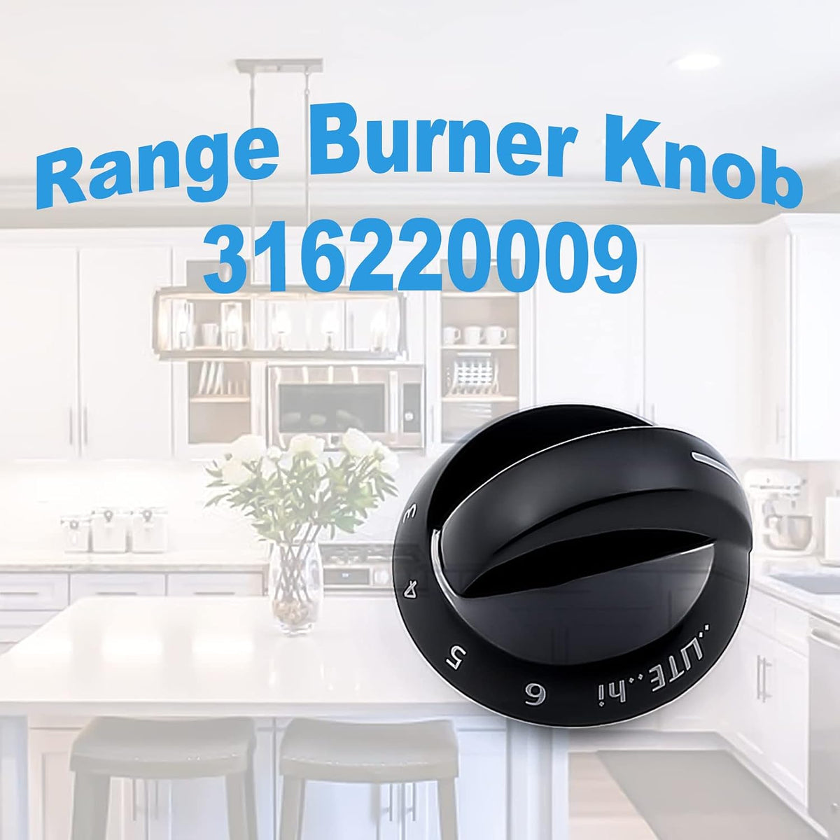 316220009 Range Burner Knob for Frigidaire AP4322122 PS1991531(4 Pack)