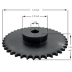 #50 Roller Chain Sprocket Type B 1 inch Bore 40 Tooth, Hardened Antirust 1045 Steel Drive Sprockets 50B40-1