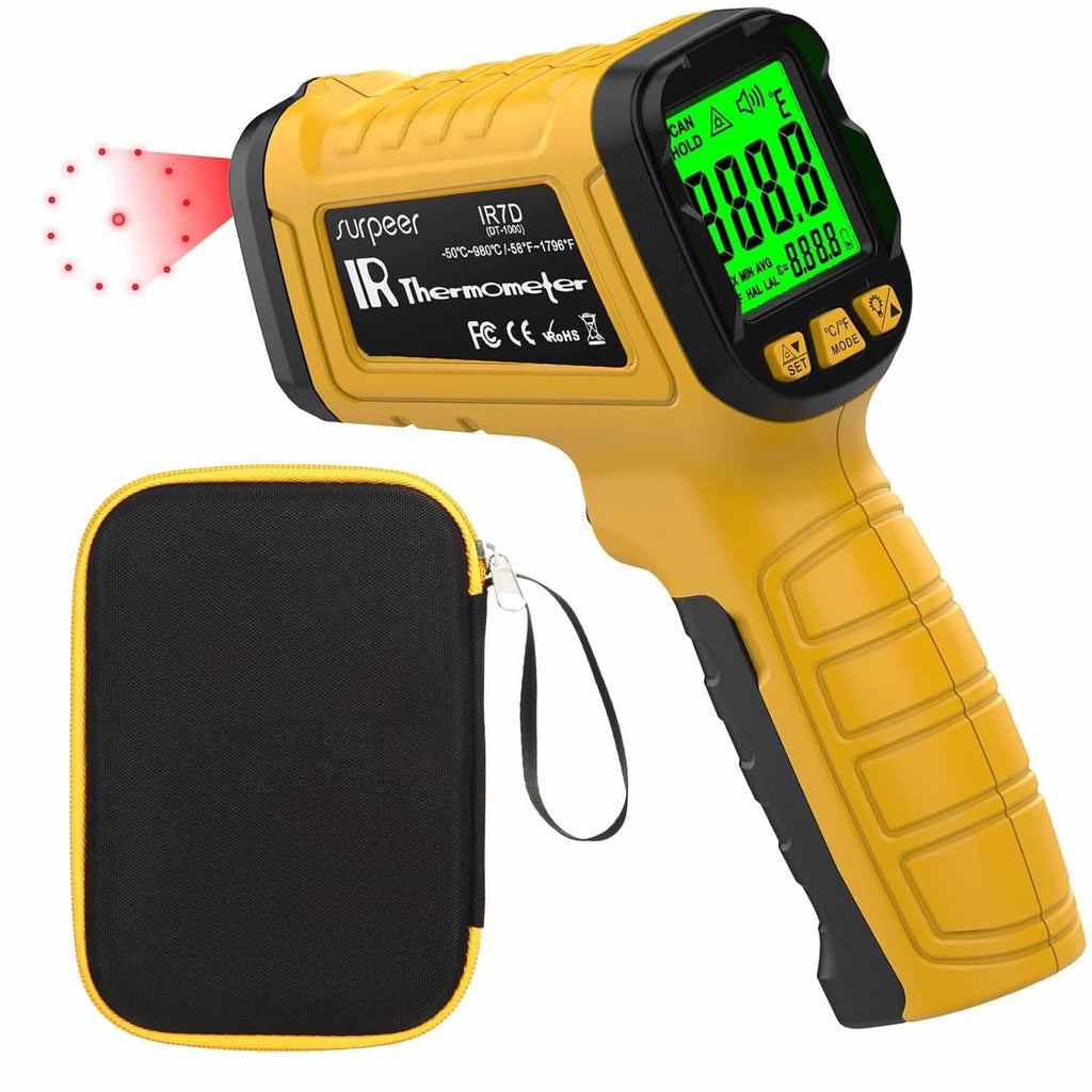 Infrared Thermometer Temperature Gun 1796°F, 50:1