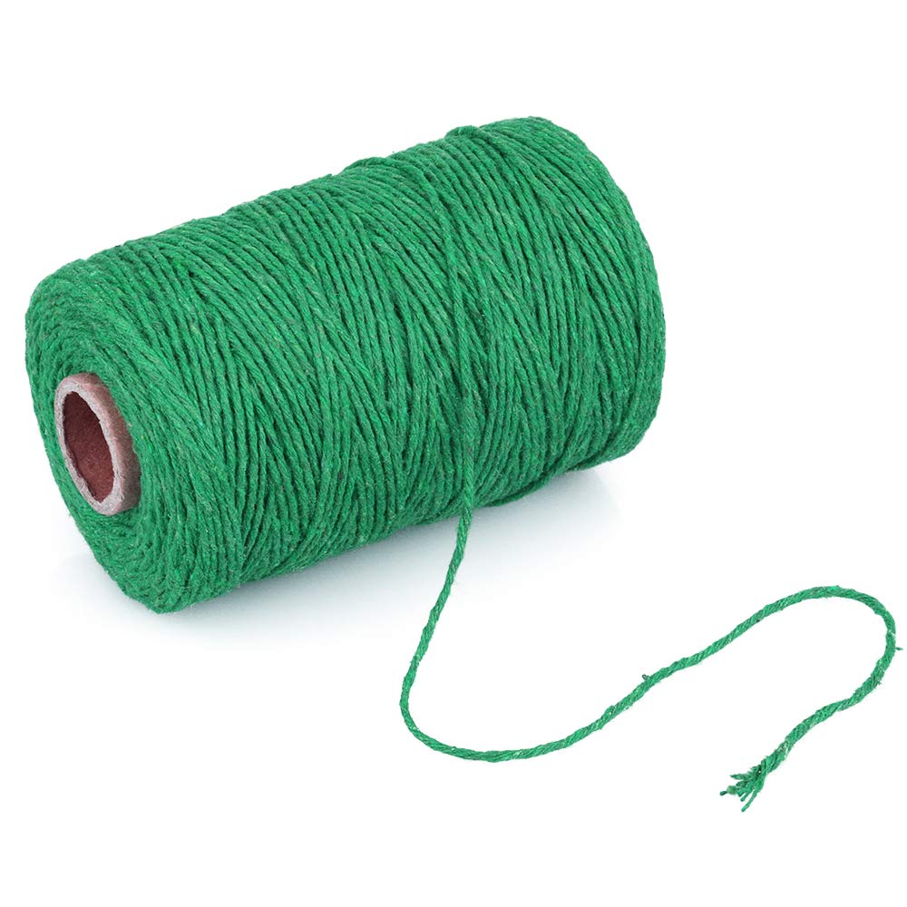 Green Twine String, 656 Feet St. Patrick's Day Bakers Twine String, 2mm String for DIY Crafts, Present Decoration