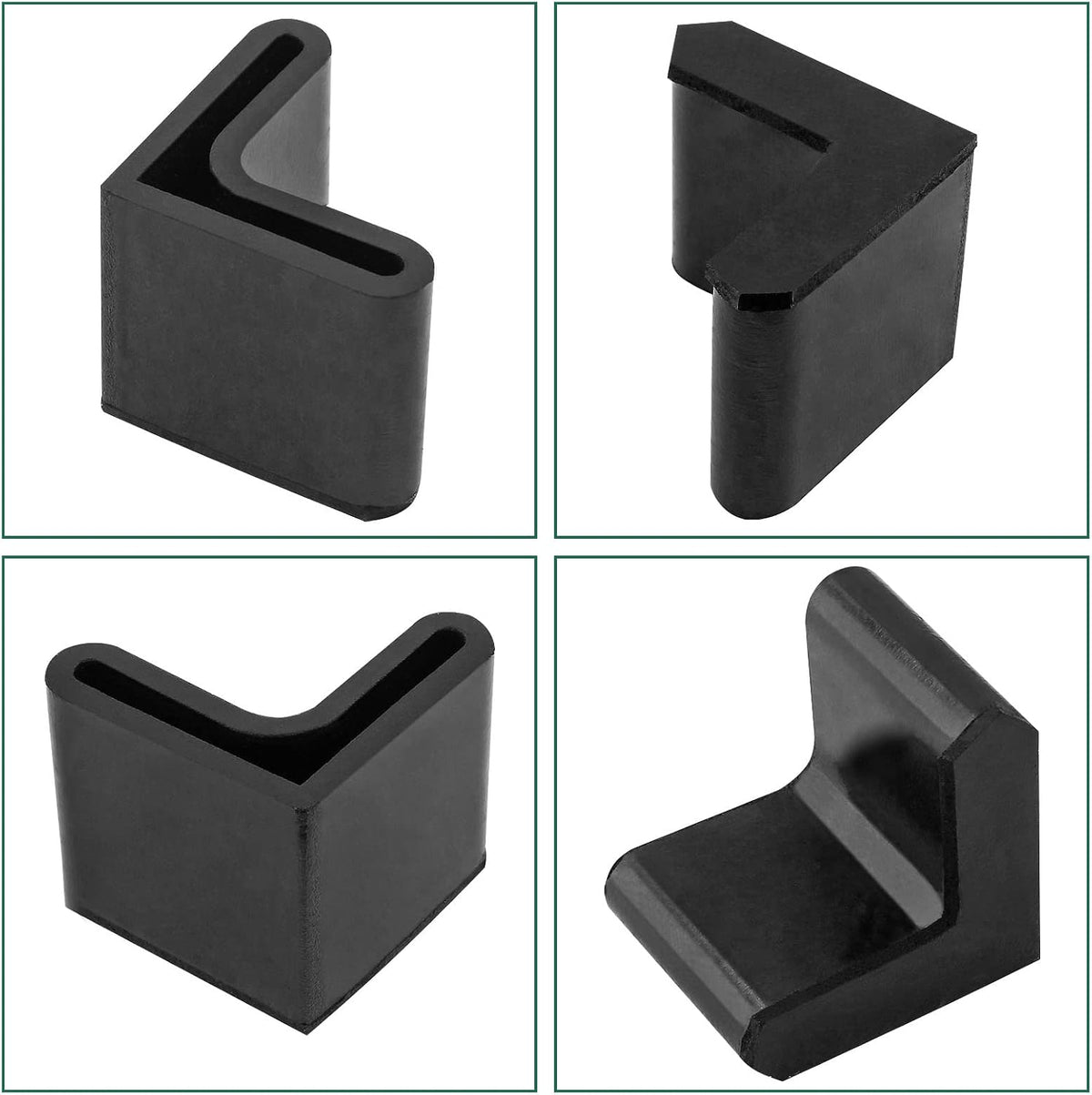 Bivethoi Rubber Caps Angle Iron End Caps, 1 Inch / 25mm, Black