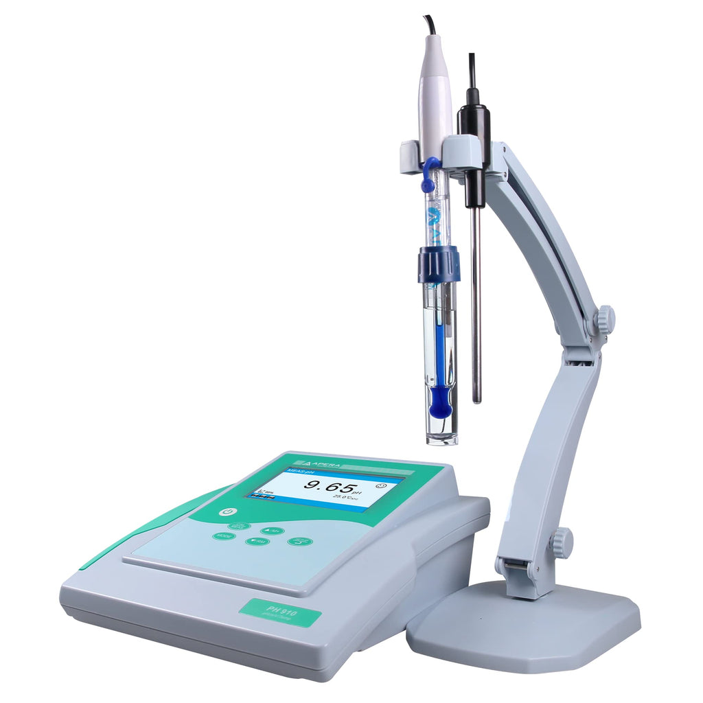 Apera Instruments PH910 Benchtop Lab pH Meter Kit with LabSen 211 Refillable Glass pH Electrode