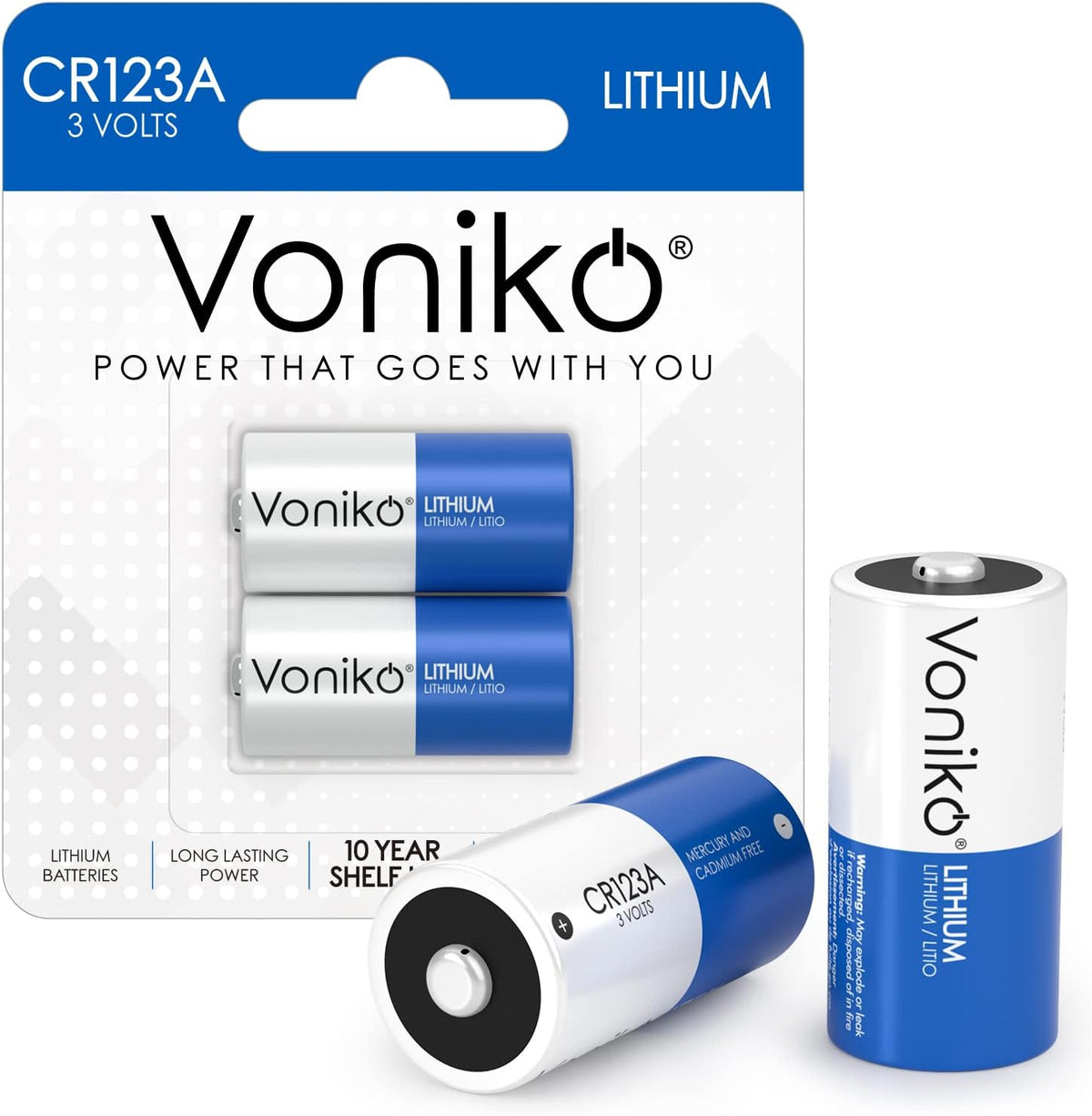 CR123A Lithium Batteries (2-Pack) – Photo Non-Rechargeable Lithium Battery –3 Volt 123 Battery Lithium 10 Years Shelf
